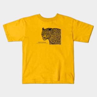 Amur Leopard with Common and Scientific Names - animal design Kids T-Shirt